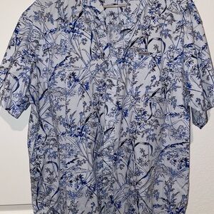 Columbia Blue and Gray Casual Button Down Shirt